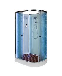 Душевая кабина AvaCan EM1511LNLED 110x80 стекло рисунок, профиль хром, левая