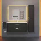 Мебель для ванной комнаты Uperwood Modul 97 см подвесная, черная матовая