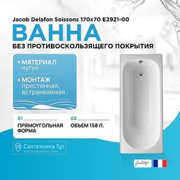 Чугунная ванна Jacob Delafon