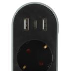 Удлинитель бытовой Skybeam 3 розетки 3 м USB цвет черный