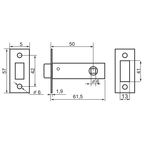 Защелка межкомнатная Palladium 100-М AB античная бронза