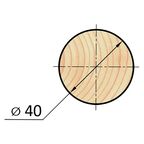 Круглый погонаж деревянный сращенный 40x1000 мм хвоя Экстра