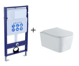 Комплект инсталляция Aquatek Standart INS-0000012 + унитаз Aquatek Либра New AQ1148N-00 безободковый