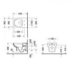 Подвесной унитаз Duravit Basic Rimmless 37х54 с крышкой