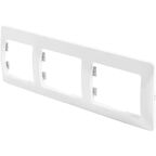 Рамка для розеток и выключателей Systeme Electric Glossa 3 поста цвет белый