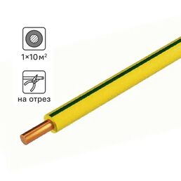 Провод Tdm Electric ПуВнг-LS 1x10 на отрез ГОСТ цвет желто-зеленый