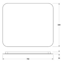 Зеркало Defesto Opti 70x60 23W с LED-подсветкой, сенсорный выключатель, нейтральный свет