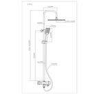 Душевая система Esko Teramo STR15 с термостатом и изливом 3 режима цвет черный