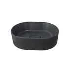 Раковина Mira Oval SM накладная 35 см литьевой мрамор цвет графит матовый