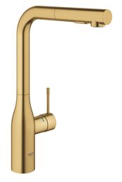 Смеситель для мойки GROHE Essence New с выдвижным аэратором, L-излив, холодный рассвет матовый (30270GN0)