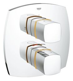 Внешняя часть термостатического смесителя для ванны GROHE Grandera с переключателем, хром/золото (19948IG0)