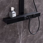 Душевая стойка Black&White Gravity GH-9005-MB черная матовая, с термостатом, с изливом