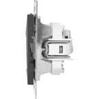 Розетка компьютерная встраиваемая Gusi Electric без заземления RJ45/RJ12 цвет графит