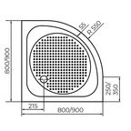Душевой поддон полукруглый RGW LUX/TN-P (800x800)