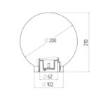 Светильник садово-парковый Svet Анелма золотой 210 мм E27 60 Вт IP44 (1200-00220)
