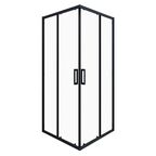 Душевой уголок Март Квадро Black квадратный 90x90 см черный профиль прозрачное стекло раздвижной