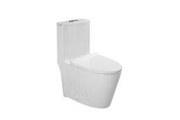 Напольный унитаз-моноблок SantiLine SL-5012 безободковый, с сиденьем микролифт, белый