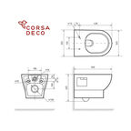 Унитаз подвесной Corsa Deco KX Rimless безободковый с сиденьем дюропласт микролифт (WHKX500RS)