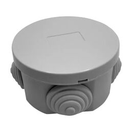 Распределительная коробка круглая открытая LEXMAN D80х40 мм 4 ввода IP44 цвет серый