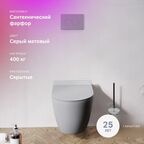 Комплект инсталляция с унитазом AM.PM Struktura Pulse Flash Clean с клавишей, безободковый, с микролифтом, цвет серый