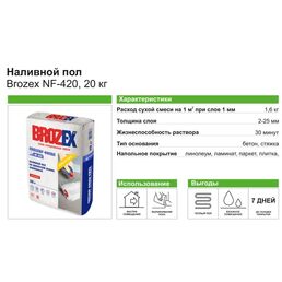 Наливной пол Brozex NF-420 20 кг