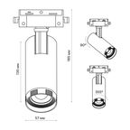 Трековый светильник спот светодиодный с регулировкой фокуса Ritter Artline 60x150мм 10Вт до 5.5м² 4000К металл белый