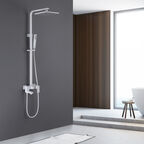 Душевая стойка Abber Daheim AF8216WL с изливом, белая матовая