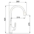 Смеситель для кухни Haiba HB HB73825-3 гибкий излив 27.5 см цвет оружейная сталь