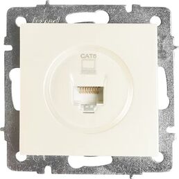 Розетка компьютерная встраиваемая Lezard Vesna cat 6 цвет жемчужно-белый