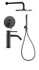 Комплект со смесителем для раковины Paffoni Light KITLIG015NO071 черный матовый