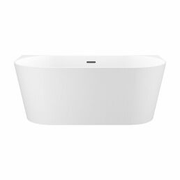 Пристенная акриловая ванна 140 х 70 см Wellsee Excellence Pro 28760103R в наборе 4 в 1: полукруглая ванна белый глянец, ножки, экран, слив-перелив