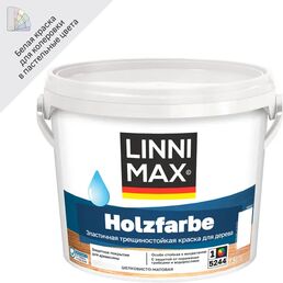 Краска фасадная Linnimax Holzfarbe моющаяся матовая цвет белый база 1 2.5 л