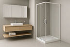 Душевой уголок Royal Bath 95х95 RB95HPD-T стекло прозрачное, профиль белый, без поддона