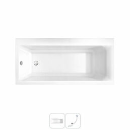 Акриловая ванна 170x80 Lavinia Boho Catani 202010734 в наборе 2 в 1: угловая ванна акриловая 170 x 80 см (левый разворот), слив-перелив