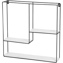 Полка Square черная белый мрамор УТ000036382 Stool Group