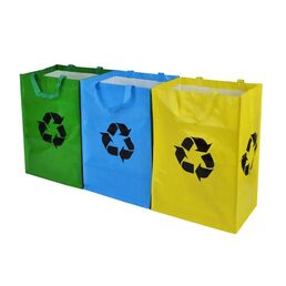 Набор мягких контейнеров для сбора мусора 50 л Delinia пластик цвет желтый/синий/зеленый 3 шт
