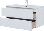 Комплект мебели Aquanet Алвита New 101 см подвесной (тумба с раковиной и зеркалом)