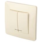 Выключатель встраиваемый Systeme Electric Blanca 2 клавиши с подсветкой цвет бежевый