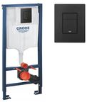 Инсталляция с кнопкой Grohe Solido 38811KF0 для унитаза 3 в 1, кнопка черная матовая