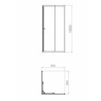 Душевой уголок Domani-Spa Cube квадратный 90x90 см светло-серый профиль прозрачное стекло раздвижной