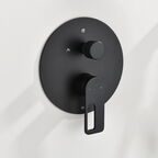 Встраиваемый душевой комплект с верхним душем Black&White 9105GM оружейная сталь, со смесителем, без излива