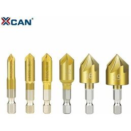 Набор зенкеров XCAN по дереву и металлу с автоматическим кернером, 6-19мм с титановым покрытием, 7 предметов