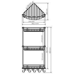 Полка металлическая угловая Wasserkraft 30х54х22 см