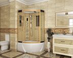 Душевая кабина Niagara Luxe 120x80 NG-7712GL поддон высокий, стекло прозрачное, профиль золото