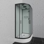 Душевая кабина Frank 120x80 F412/1R М Black правая, стекло матовое, профиль черный
