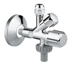 Комбинированный угловой вентиль GROHE 3/8", хром (22033000)