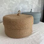 Корзина с крышкой и петелькой VecherHome Джут