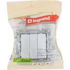 Выключатель трёхклавишный - Legrand Etika - 10А 250В винтовые зажимы - алюминий