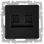 Компьютерная розетка двойная встраиваемая IEK Brite РК10-2-БрЧ RJ45 UTP cat 5e цвет черный