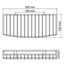 Полка металлическая прямая WasserKraft серебряная 30х5 см